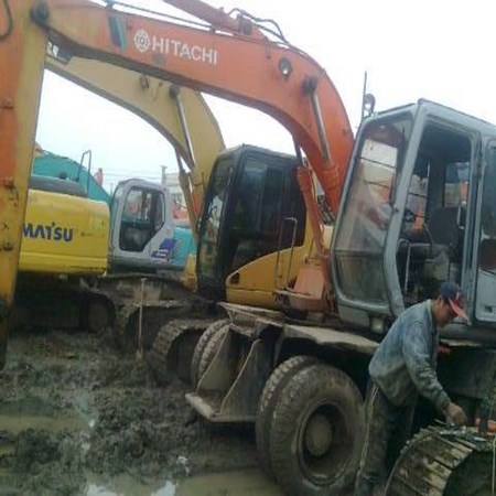 USED HITACHI EX100WD-2 WHEEL EXCAVATOR